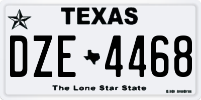 TX license plate DZE4468
