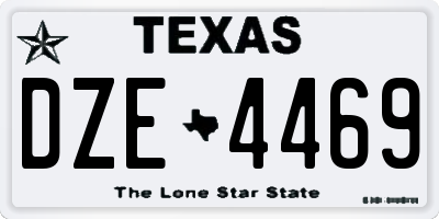 TX license plate DZE4469
