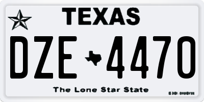 TX license plate DZE4470