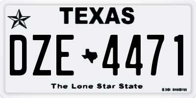 TX license plate DZE4471