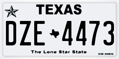 TX license plate DZE4473