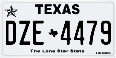 TX license plate DZE4479