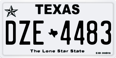 TX license plate DZE4483