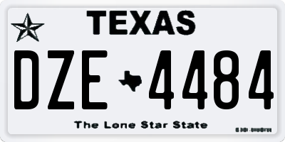 TX license plate DZE4484