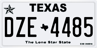 TX license plate DZE4485
