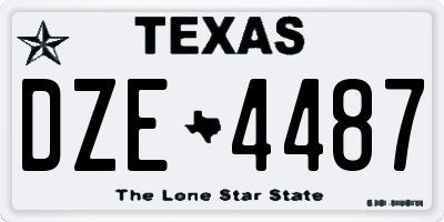 TX license plate DZE4487