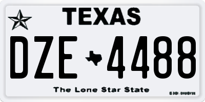 TX license plate DZE4488