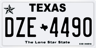 TX license plate DZE4490