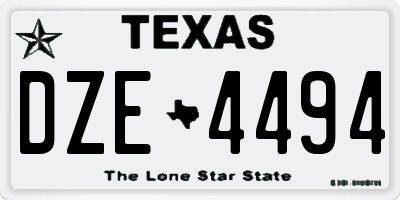 TX license plate DZE4494