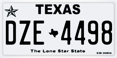 TX license plate DZE4498