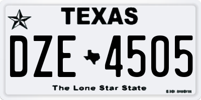 TX license plate DZE4505
