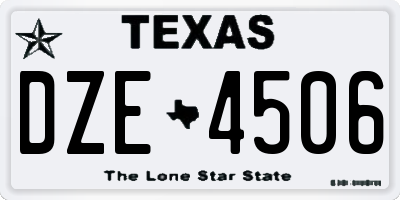 TX license plate DZE4506