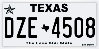 TX license plate DZE4508