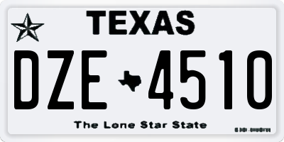 TX license plate DZE4510