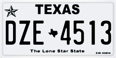 TX license plate DZE4513