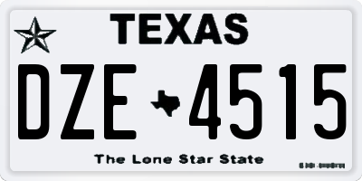TX license plate DZE4515