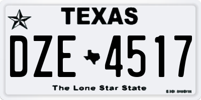 TX license plate DZE4517