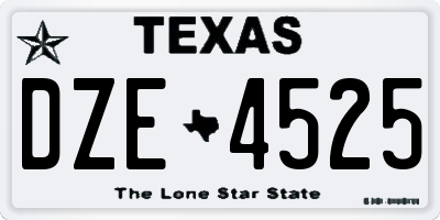 TX license plate DZE4525