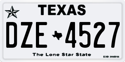 TX license plate DZE4527