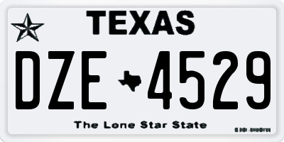 TX license plate DZE4529