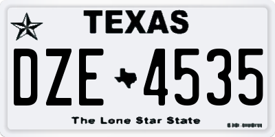 TX license plate DZE4535