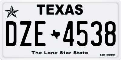TX license plate DZE4538