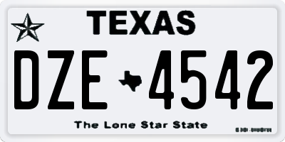 TX license plate DZE4542