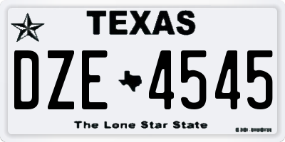 TX license plate DZE4545