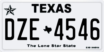 TX license plate DZE4546
