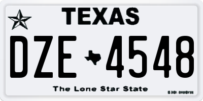 TX license plate DZE4548