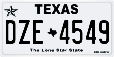TX license plate DZE4549