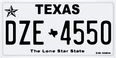TX license plate DZE4550