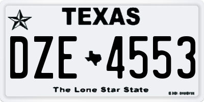TX license plate DZE4553