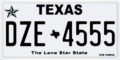 TX license plate DZE4555