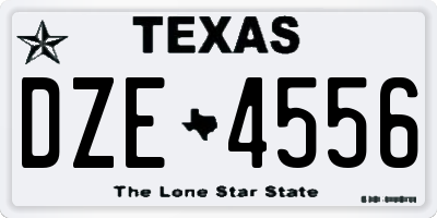 TX license plate DZE4556