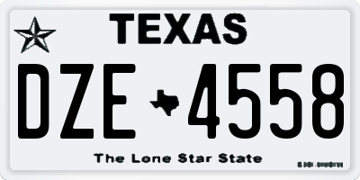TX license plate DZE4558