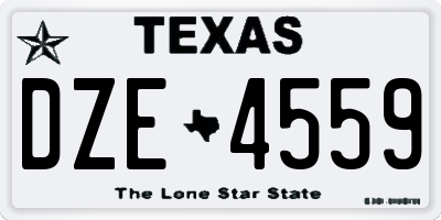 TX license plate DZE4559