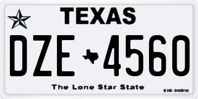TX license plate DZE4560