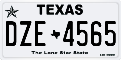 TX license plate DZE4565