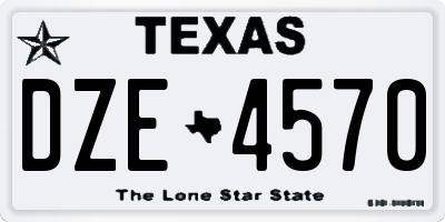 TX license plate DZE4570