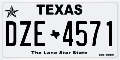 TX license plate DZE4571