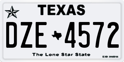 TX license plate DZE4572