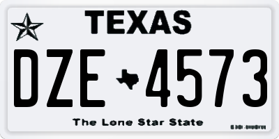 TX license plate DZE4573