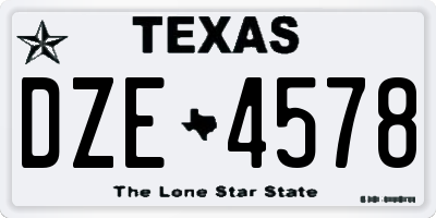 TX license plate DZE4578