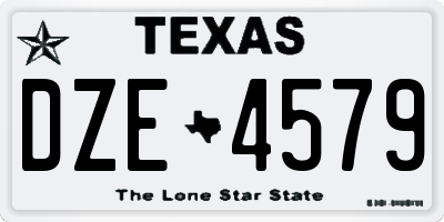 TX license plate DZE4579