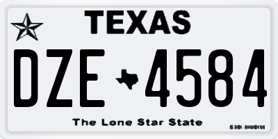 TX license plate DZE4584