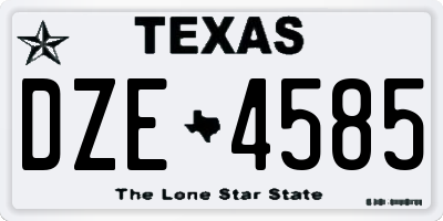 TX license plate DZE4585