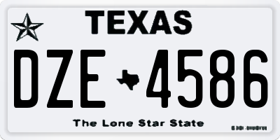 TX license plate DZE4586