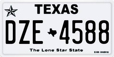 TX license plate DZE4588