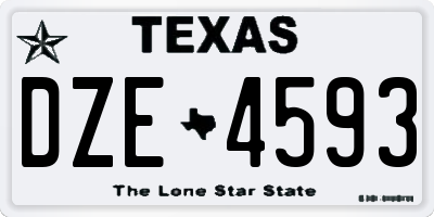 TX license plate DZE4593